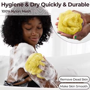 <span class=keywords><strong>Éponge</strong></span> de bain exfoliante authentique en filet africain OEM avec nœuds et cordes, gant de toilette exfoliant pour le dos - Product Image 5