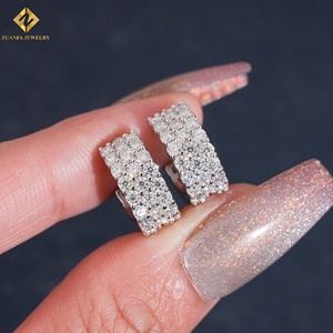 GRA Certificate Pass Diamond <b>Tester</b> Iced Out Mens Fashion 925 Sterling Silver Hoop Earrings - Product Image 1