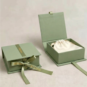 Sustainable Flip Top Jewelry Boxes With Ribbon <b>Bow</b> Thick Matte Paper For Long Term Bulk Packaging Supply And Regional Wholesale - Product Image 2