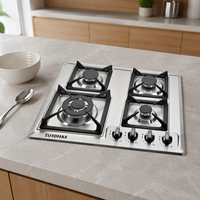 Cuisinière à gaz GPL encastrable quatre feux OEM/ODM neuve de haute qualité avec surface en acier inoxydable de 60 cm et allumage électronique