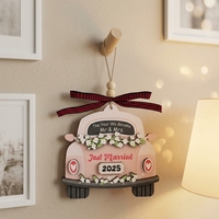 Neues Einweihungsgeschenk Holz-Spielzeugauto Nummernschild Heimdekoration Rosa Holzauto Wanddekoration
