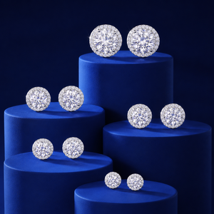 Fine Jewelry Screw Back Women Luxury Gold Plated 925 Sterling <b>Silver</b> Iced VVS Moissanite Halo <b>Stud</b> Earrings Waterproof Hip Hop - Product Image 5