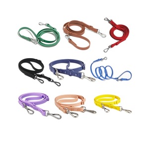 สายจูงสุนัข PVC สีทึบ ปรับได้ สำหรับพาสัตว์เลี้ยงเดิน สีแดง น้ำเงิน ชมพู ดำ ม่วง - Product Image 5