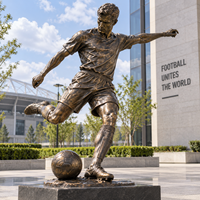 Statue de football en bronze, figurine artisanale, statue de légende du football, décoration de jardin extérieur, décoration de club sportif