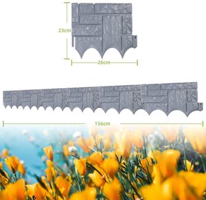 Garden Decoration Spliceable Detachable PP Brick <b>Fence</b> Decorative Border for Flower Beds - Product Image 1