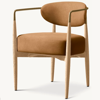 Fauteuils de salle à manger de luxe en bois de chêne et cuir pour la maison