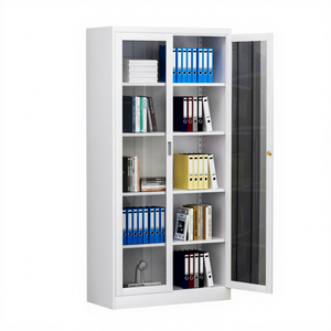 Iron Metal Modern Sliding Glass Door Filing <b>Cabinet</b> with Key Lock for 5 Layers Swing Design for Workshop and Bedroom Use - Product Image 6