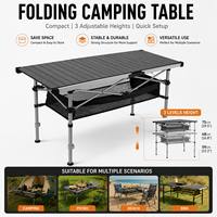 Mesa Plegable de Aleación de Aluminio con Altura Ajustable para Acampar, Pescar, Hacer Picnic y Viajar al Aire Libre