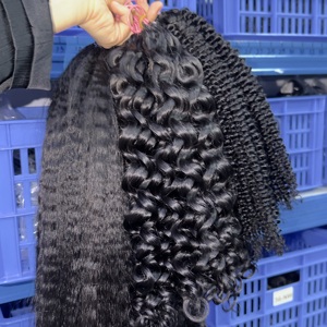 Extensiones <span class=keywords><strong>de</strong></span> Cabello Humano Rizado Italiano con Ondas Profundas, 100% Cabello Natural Virgen para Trenzas - Product Image 1