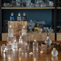 Bouteilles en verre cristal de luxe Bouteille de diffuseur d'huile essentielle de roseau