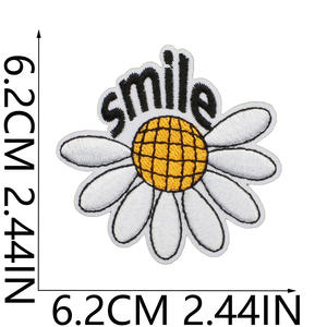 Parche Termoadhesivo de Algodón 'Fe sobre Miedo' con Diseño Floral y Letras, Bordado Personalizado para Ropa, para Pedidos al por Mayor - Product Image 5