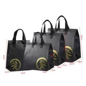 ถุงผ้าไม่ทอพิมพ์ลายตามสั่งพร้อมโลโก้สำหรับซื้อกลับบ้าน |   บรรจุภัณฑ์ส่งอาหารรักษ์โลกขายส่ง - Product Image 3