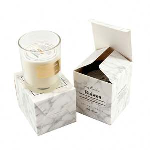 Cajas de cartón blancas plegables de bajo MOQ con ventana troquelada para exhibición de velas aromáticas - Product Image 2