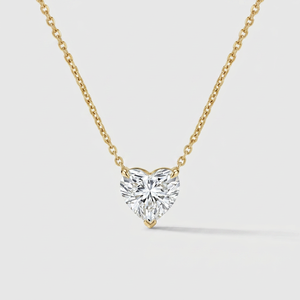 Colgante de Oro Amarillo de 18K con Diamante Cultivado en Laboratorio con Corte Corazón, Certificado IGI, Estilo Clásico para Mujer, Joyería de Boda para Ella - Product Image 1