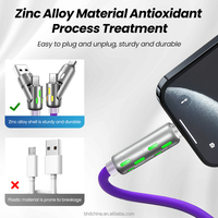 Chargeur USB à affichage LED ultra-rapide avec coude rotatif, 4-en-1 multi-appareils, câble de charge pour téléphone portable et imprimante de type C