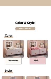 Meuble de rangement moderne simple pour petite chambre avec baie vitrée Coiffeuse populaire style Ins Coiffeuse pour maquillage pour petits appartements - Product Image 5