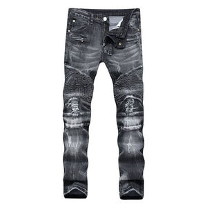 Jeans de Mezclilla Personalizados al por Mayor de Fábrica China, Jeans de Hombre de Alta Calidad Estilo Europeo y Americano, Jeans Rotos de Talla Grande para Hombre - Product Image 1