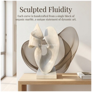 <span class=keywords><strong>Escultura</strong></span> Abstracta de Mármol Blanco Natural de Lujo, Estatua de Arte en <span class=keywords><strong>Piedra</strong></span> Contemporánea Hecha a Mano para Vestíbulo de Hotel, Villa y Decoración del Hogar - Product Image 1