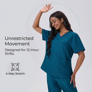 Ensemble de tenues médicales unisexe en tissu dobby extensible, comprenant un pantalon droit épais, une veste et un pantalon à manches courtes, pour médecins et infirmières - Product Image 3