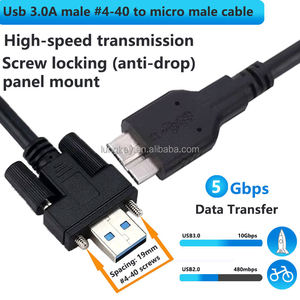 Cable de Carga Micro USB LUNG KAY de 1M 2M, Alta Velocidad 5Gbps, Micro B a USB 3.0 Macho # Cable Industrial de Datos 4-40 con Tornillos de Bloqueo - Product Image 2