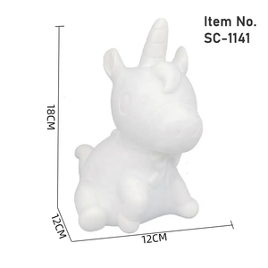 Cadeau de Noël : <span class=keywords><strong>Tirelire</strong></span> <span class=keywords><strong>Licorne</strong></span>, Figurine Blanche pour Fluid Art, Figurine d'Ours Vierge Écologique pour Bricolage et Atelier Artistique - Product Image 6