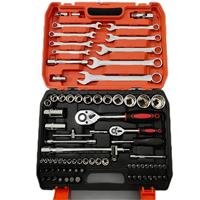 82 pièces 1/4 "1/2" clé à cliquet multi-douille ensemble d'outils ensembles de réparation de vélos ménage 82 In1 boîte à outils en plastique