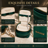 Étui de voyage portable de luxe pour bijoux, mini-organisateur de bijoux personnalisé avec logo, sac avec sangle chaîne, boîte de rangement pour bagues, boucles d'oreilles et colliers