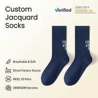 Chaussettes de sport athlétiques en coton tricoté élastique personnalisées avec logo jacquard pour hommes et femmes, confortables, pour le fitness, vente en gros OEM