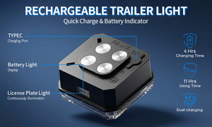 Nouveau <span class=keywords><strong>kit</strong></span> de feux arrière LED magnétiques <span class=keywords><strong>sans</strong></span> <span class=keywords><strong>fil</strong></span> rechargeables - Feu stop et clignotant universel pour semi-<span class=keywords><strong>remorque</strong></span>, remorquage, camping-car - Product Image 5