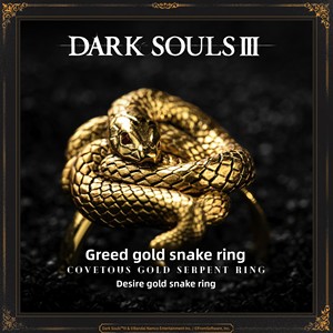 Starforged Dark Souls <span class=keywords><strong>III</strong></span> Game Merchandise Greedy Golden Glass <span class=keywords><strong>Snake</strong></span> Ring Unisex Bandai en stock - Product Image 6