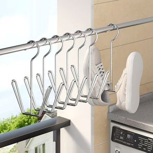 New stainless steel <b>shoe</b> drying rack for balconies and windowsills, windproof and extra thick for outdoor use. - Product Image 1