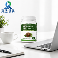 Capsules de graines de Moringa pour le bien-être des adultes, riches en nutriments végétaux, soutien quotidien à la vitalité, fabrication OEM