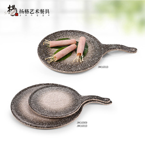 Mini wok avec poignée, plaque de barbecue ronde, couleur unie durable, pour la restauration, les hôtels, les fêtes - Product Image 5