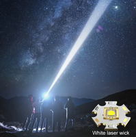 Lampe torche LED laser blanche, zoomable, en alliage d'aluminium, rechargeable par type C, affichage numérique, bande lumineuse, tactique, chasse en plein air