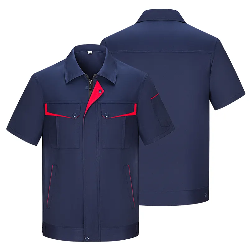 Mechanic Women's Work Suit Short Sleeve Shirts Men Workwear Used Uniform Work Shirts