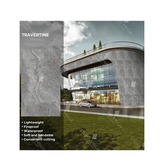 Bendable Wall Artificial Stone Panels Modified Clay Soft Wall Cladding Outdoor Flexible Travertine Stone Soft Stone Wall Panels