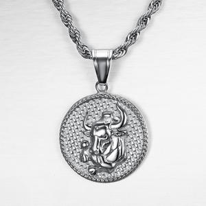 Constelación del zodiaco horóscopo signo moneda 18K oro Chapado en acero inoxidable joyería de moda collares impermeables para mujeres - Product Image 5