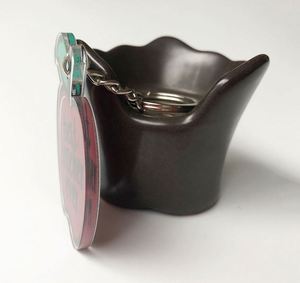 Porte-clés en acier inoxydable et acrylique, motif chat, motif pomme spécial, durable, adorable, cadeau idéal pour la fête des enseignants, vente chaude - Product Image 6