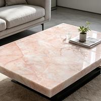 Style élégant et frais, texture naturelle rose pâle, grande dalle de marbre naturel, idéale pour les scènes murales romantiques dans la chambre.