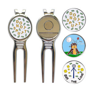 Outil de réparation de divots de golf de haute qualité avec clip de marqueur de balle et marqueur de balle intégrés - Product Image 2