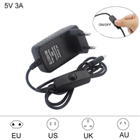 Raspberry Pi USB Type C Adaptateur secteur 5V 3A ON/OFF Switch Power Charger EU US UK AU Plug Power Charger pour Raspberry Pi 4 B