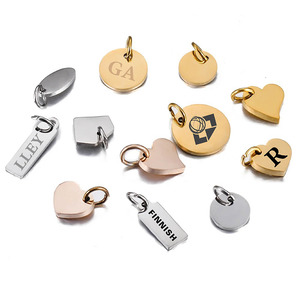 Targhetta in Metallo Argento Bronzo <span class=keywords><strong>per</strong></span> Gioielli con Logo, Charm Personalizzato con Design Opaco <span class=keywords><strong>per</strong></span> Ciondolo Rotondo Inciso - Product Image 1