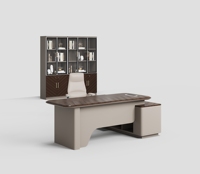 Scrivania Moderna in Legno per Ufficio, Set di Lusso per Manager e CEO, Tavolo da Lavoro Esecutivo
