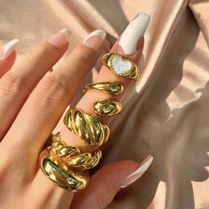 Dylam Dainty Anillos De Plata 925, Bijoux en Argent, Bague Ajustable en Forme de Croissant Torsadé, Bijoux Plaqués Or, Bagues en Or 18K - Product Image 4
