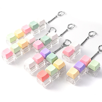 Porte-clés clavier anti-stress en acrylique écologique, mignon, étanche et léger, avec motif de dessin animé