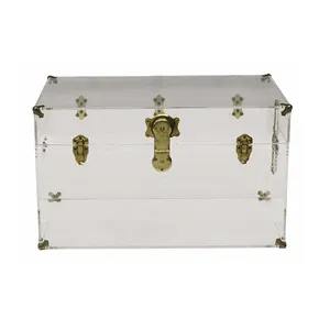 16.5'h 28'w 18'd Acrylic Lift Top Trunk With Brass Hardware Lucite Archives Premium Acrylic Trunk