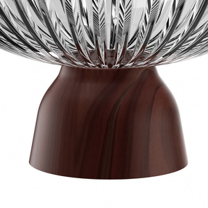 Bol à fruits rayé en cristal de glace de qualité alimentaire pour animaux de compagnie avec support en <span class=keywords><strong>bois</strong></span>, grande capacité, <span class=keywords><strong>plateau</strong></span> pour la décoration intérieure, assiette sur piédestal pour collations - Product Image 3