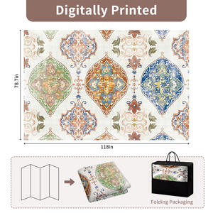 พรมปูพื้นลายเหรียญสไตล์ยุโรป รูปทรงสี่เหลี่ยมผืนผ้า ผลิตจากโพลีเอสเตอร์ ซักเครื่องได้ เหมาะสำหรับห้องนั่งเล่นและห้องนอน - Product Image 5