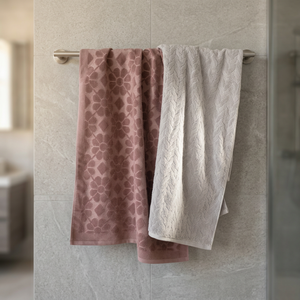 Floral Pattern Cotton Bath <b>Towel</b> <b>Set</b> Soft Absorbent Jacquard Weave Rectangle Home Use Adult Size - Product Image 3