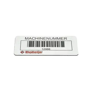Custom Laser engraving serial number metal barcode Label asset aluminium Tag
